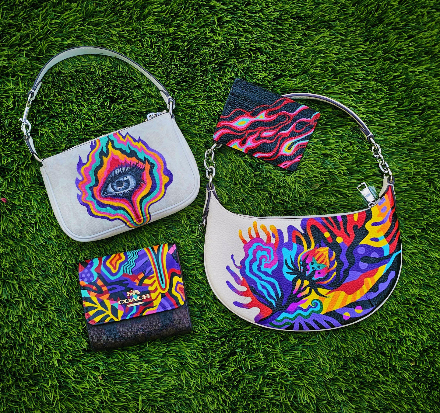 Hand painted Fiery Passion Card Case